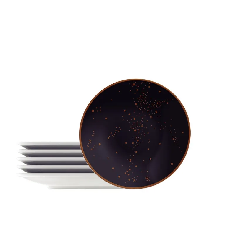 Kit Prato Sobremesa Tramontina Valentina Em Porcelana Decorada 21 Cm 6 Peças - 96950/114