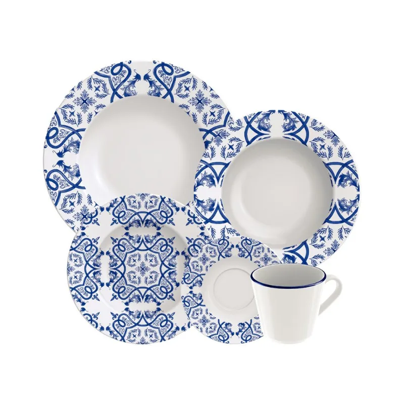Aparelho de Jantar Tramontina Algarve 20 Peças em Porcelana Decorada - Tramontina