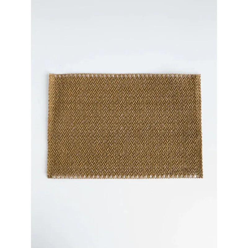 Set De 6 Individual Zigzag 30x45cm Natural Miuri Marrón