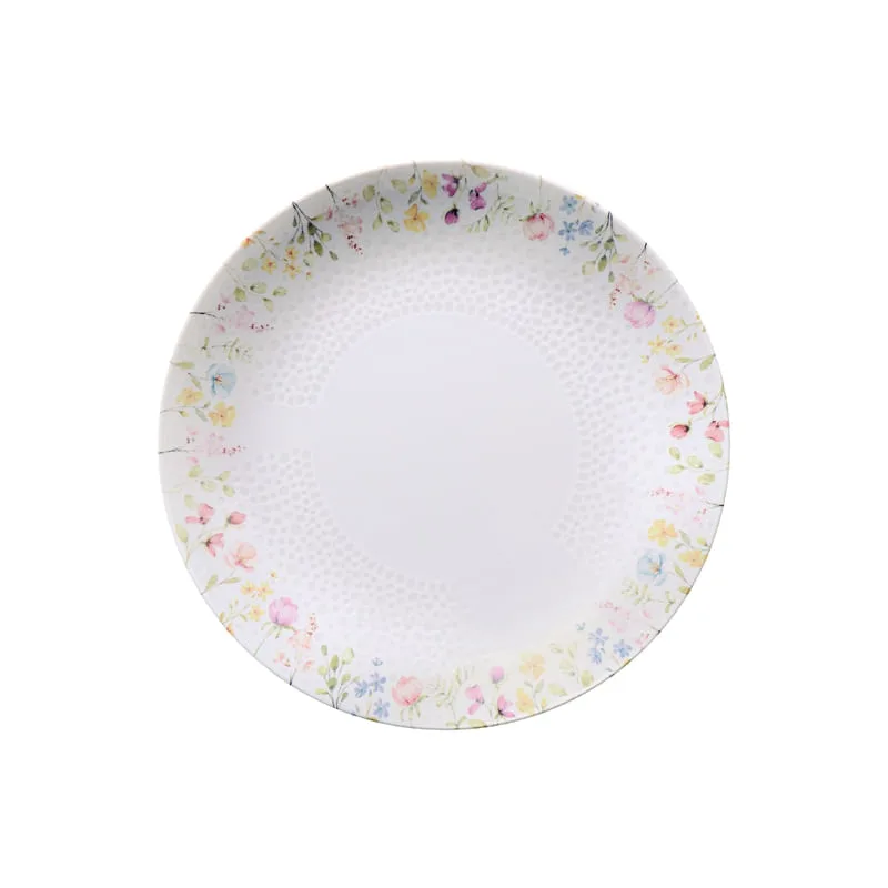 Kit 12un Prato Fundo Tramontina Artemis Em Porcelana Decorada 22 Cm - 96580/087
