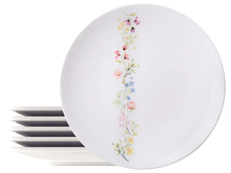 Kit Prato Raso Tramontina Artemis Em Porcelana Decorada 28 Cm 6 Peças - 96950/236