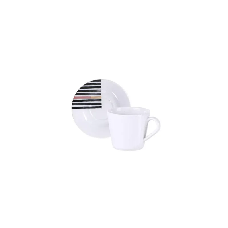 Conjunto Xícara E Pires De Chá Tramontina Street Em Porcelana Decorada, 185 Ml 2 Peças