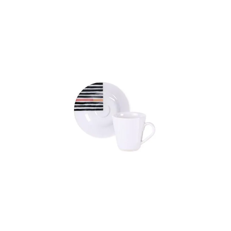 Conjunto Xícara E Pires De Café Tramontina Street Em Porcelana, 70 Ml 2 Peças