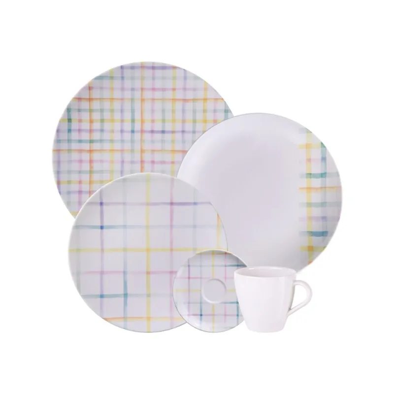 Aparelho de Jantar Tramontina Sweet Color Porcelana Decorada 20 Peças - Tramontina