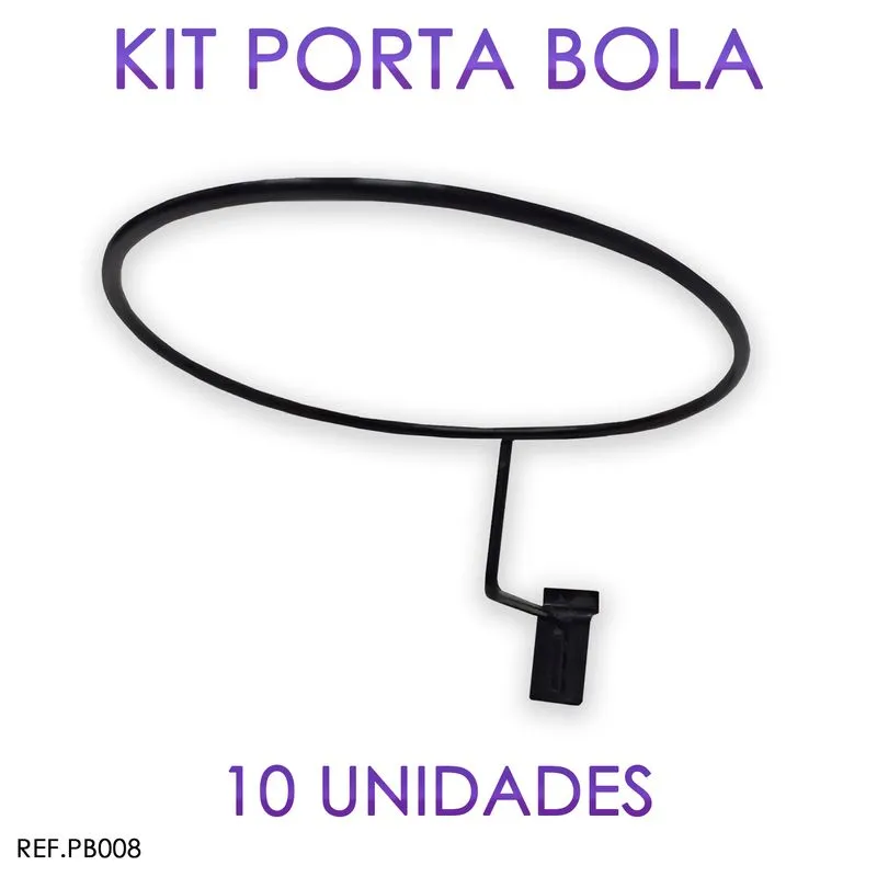 Suporte De Bola Preto P/ Painel Canaletado - 10 Unidades