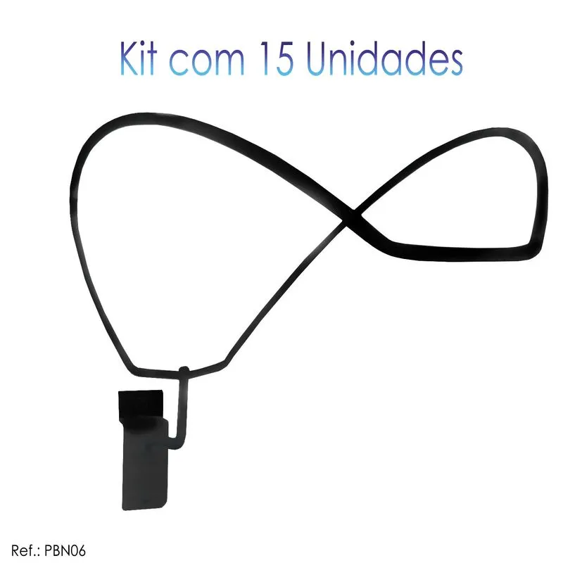 Suporte De Boné Preto P/ Painel Canaletado - 15 Unidades
