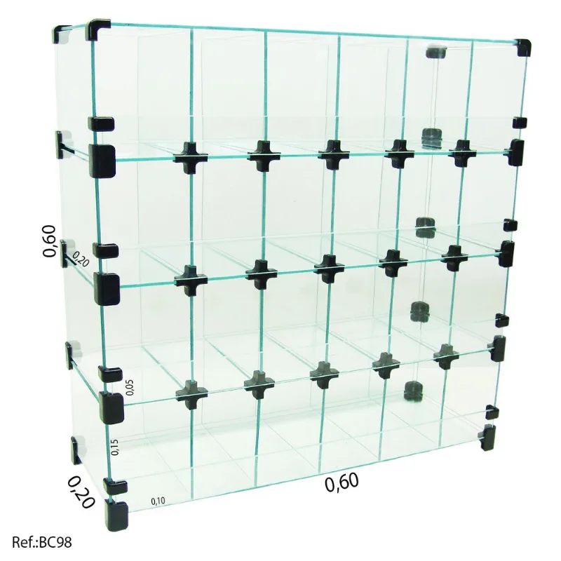 Baleiro Modulado Em Vidro - 0,60 X 0,60 X 0,20