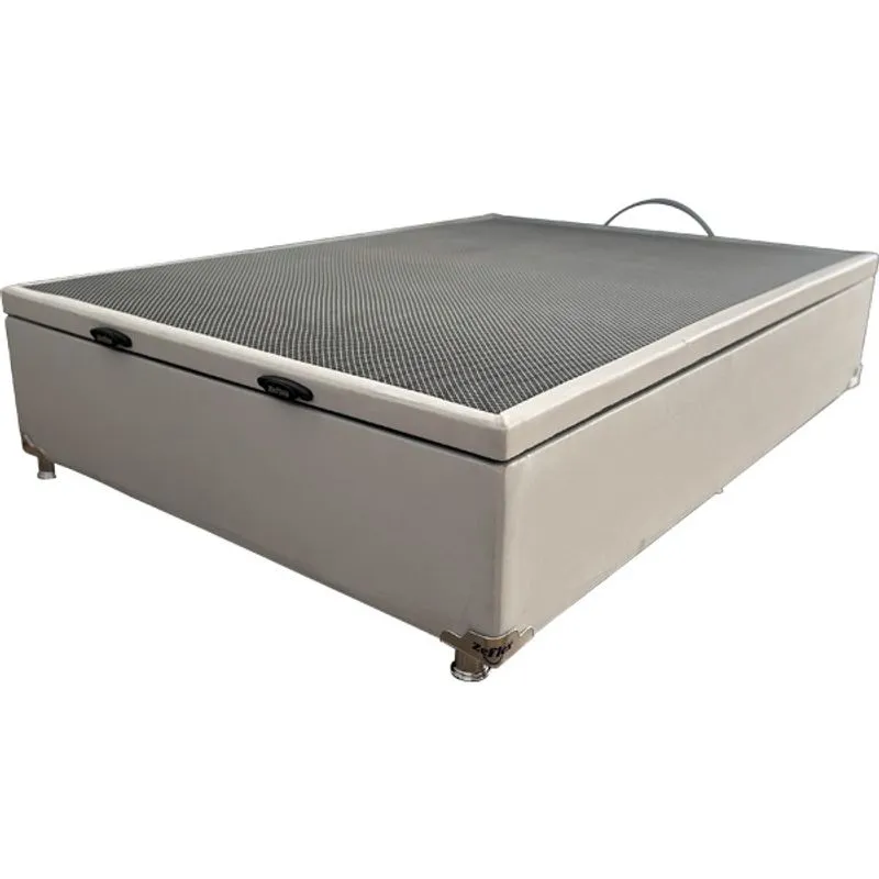 Base Box Baú Casal Zeflex 138X188X44 Napa Branco