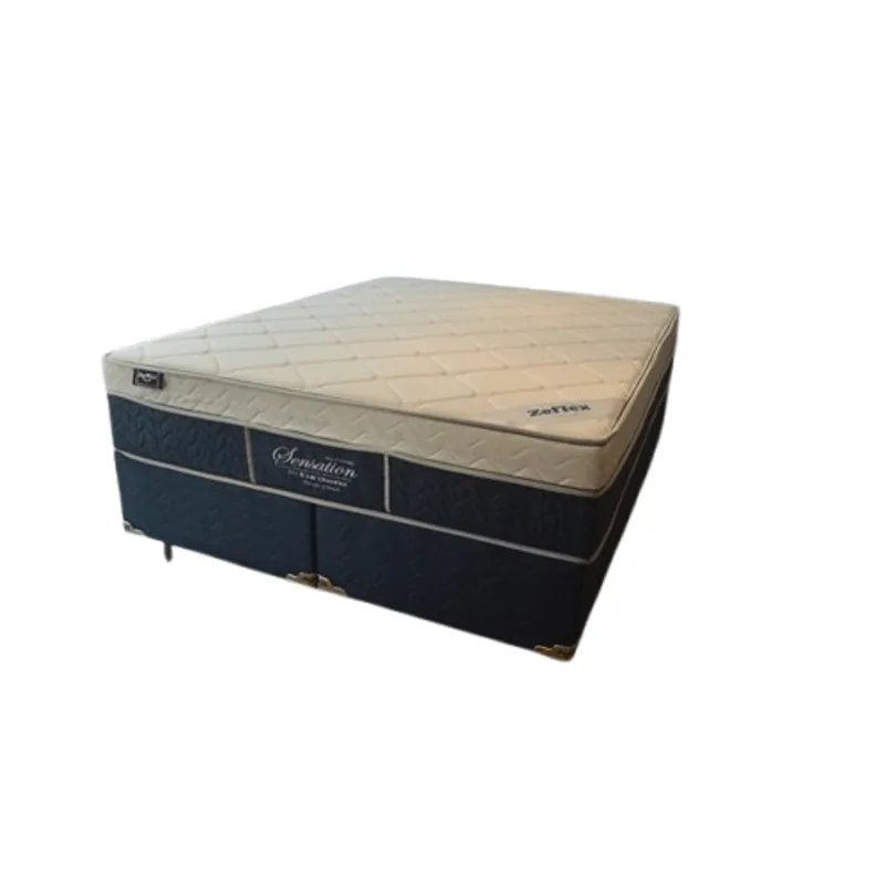 Conjunto Box Queen 158X198X76 Sensation Com Eurotop Zeflex (Branco)