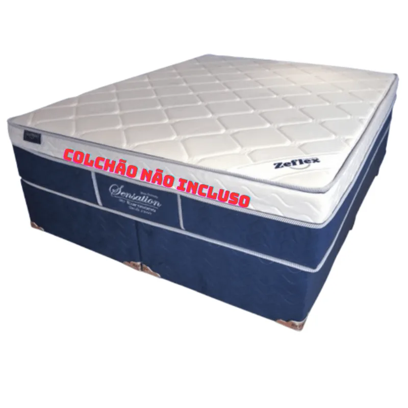 Base Box King Zeflex 193x203x43 Sensation Azul