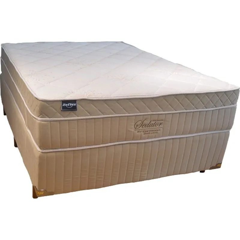 Conjunto Box Casal 138x188x75 Sedutor Zeflex Bege