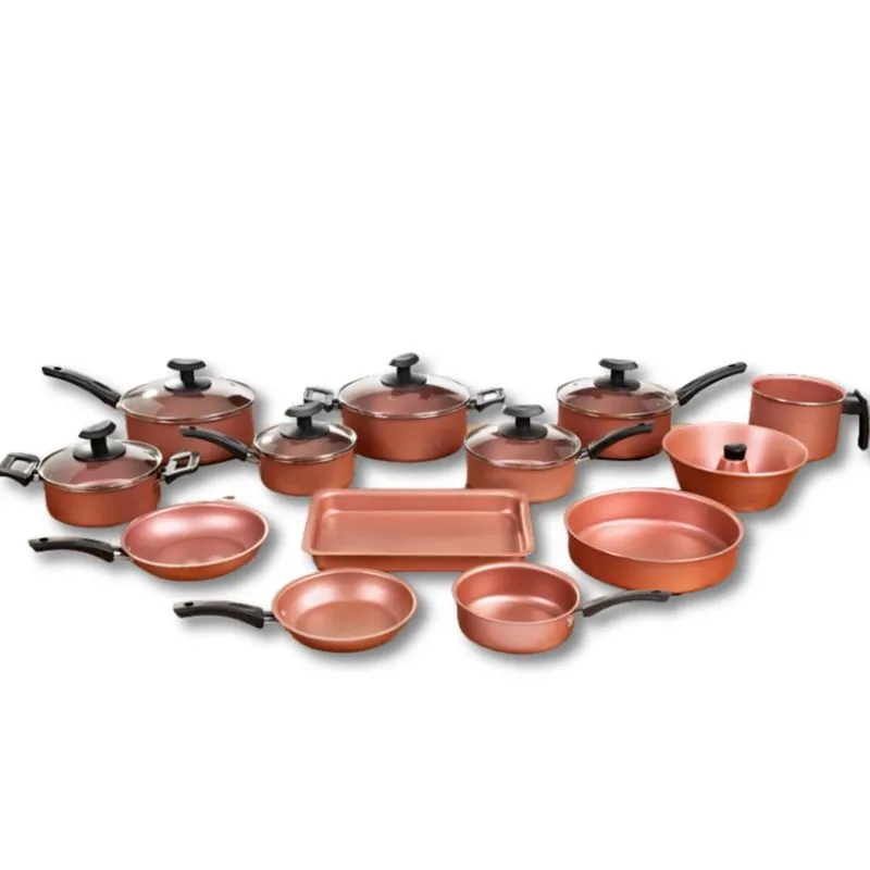 Conjunto Panelas 13 Peças Teflon Antiaderente tampa de vidro