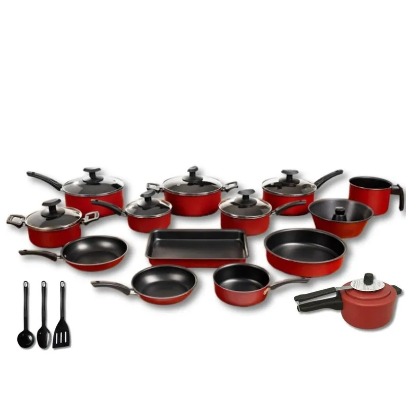 Conjunto Panelas 17 Pc Antiaderente Brinde Panela Pressão 2 Litros