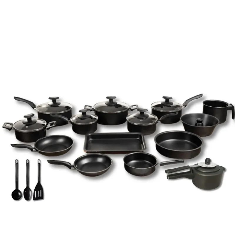 Conjunto Panelas 17 Pc Antiaderente Brinde Panela Pressão 2 Litros
