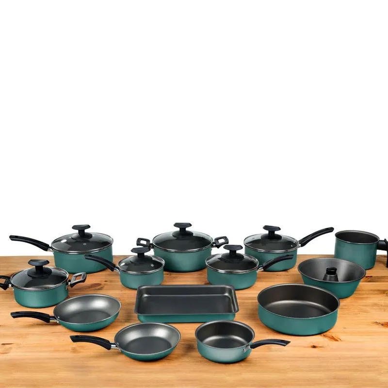 Conjunto Panelas 13 Peças Teflon Antiaderente tampa de vidro