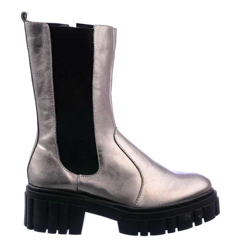 Bota Feminina Lully Tratorada Elástico Like A Shine Specchio Brand Chumbo