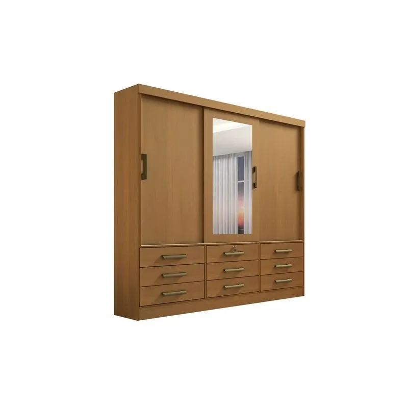 Guarda Roupa Meridian Plus 3 Portas D'Doro Cinamomo