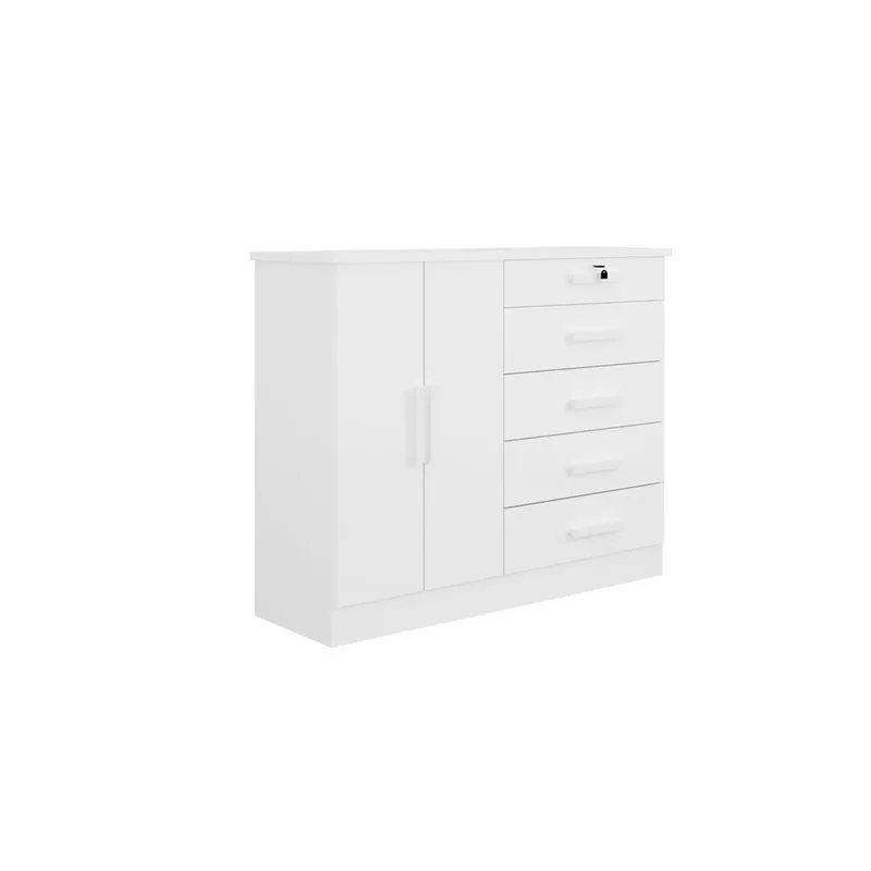 Cômoda New Athos 5 Gavetas Branco - D'Doro