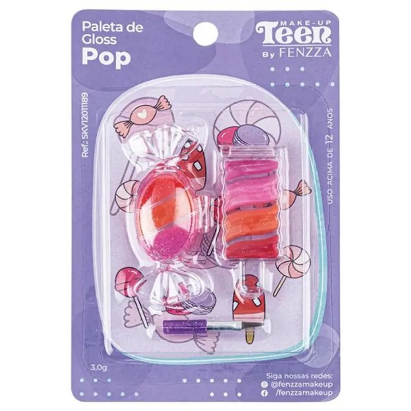 Paleta de Gloss Fenzza Make Up Teen Pop PALETA GLOSS FENZZA MAKE UP TEEN POP