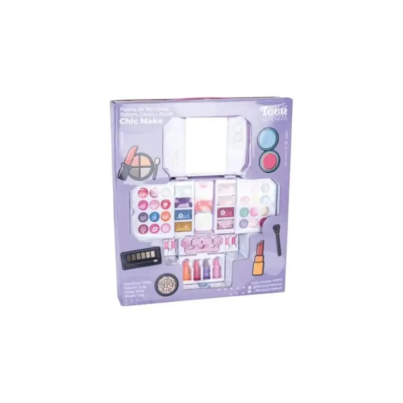 Paleta De Sombra Batom/gloss/blush Chic Make Teen Fenzza