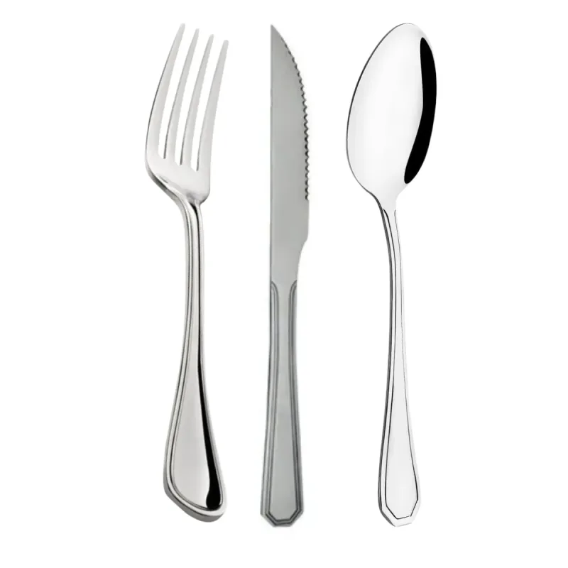 Kit Talheres Inox de Mesa 6 Garfo 6 Colher 6 faca Gourmet