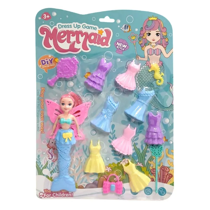 Kit Boneca Fada Sereia Com Acessórios Domni