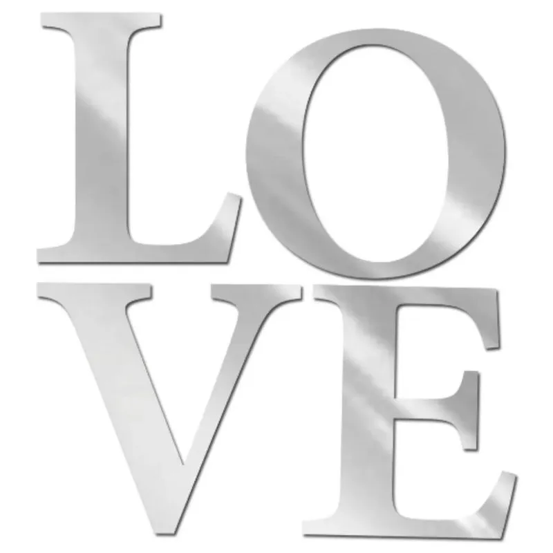 Espelhado Love 4 Peças Criativo