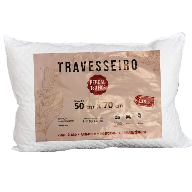 Travesseiro Suporte Fibra Siliconada 50x70cm Branco
