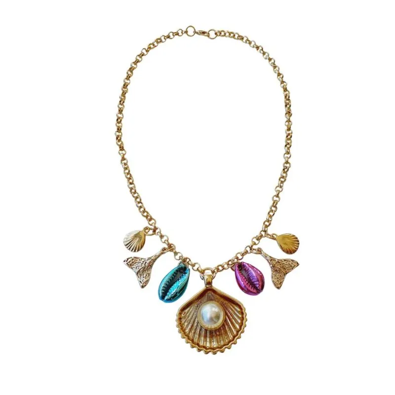 Colar Feminino Concha Com Perola