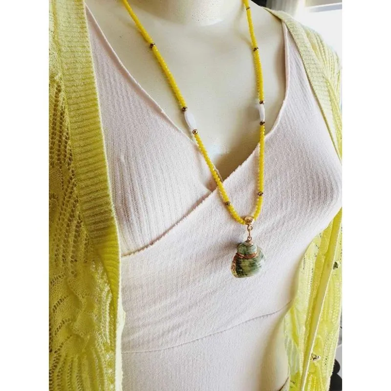 Colar Feminino Concha Verde Luxo