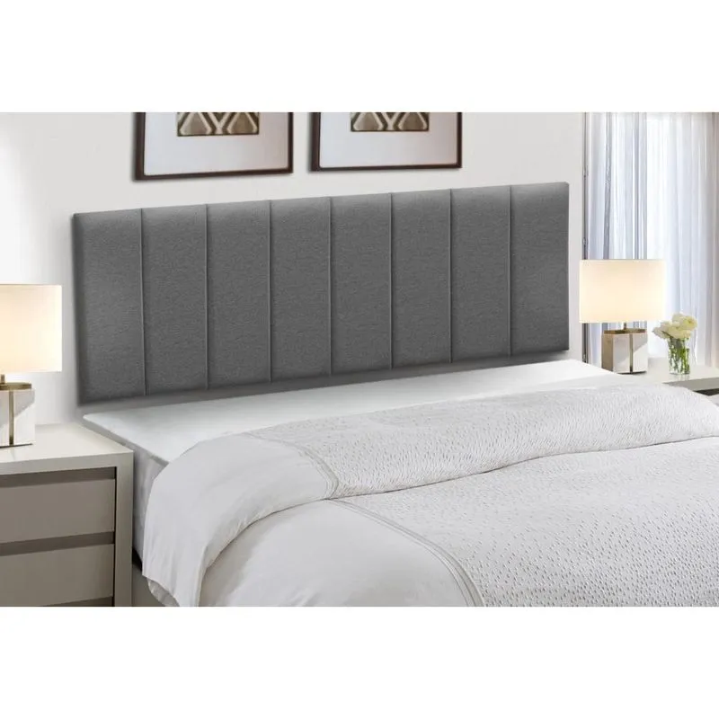 Kit 7 Cabeceiras Painel Modular Cama Box Casal Linho Grafite Madelina Decor