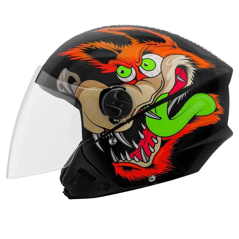 Capacete Aberto New Liberty 3 Coyote Brilhante Preto 60