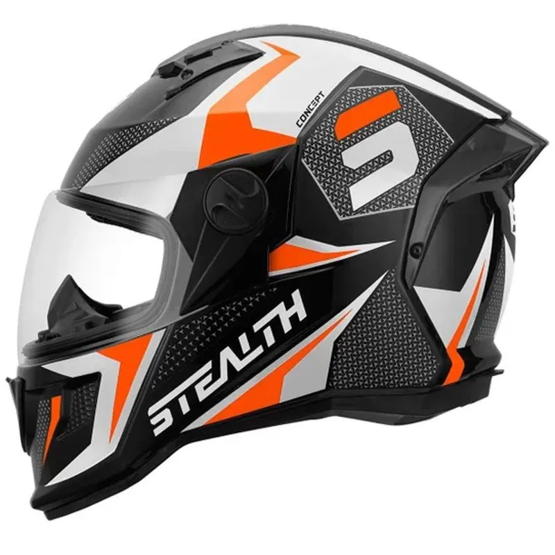 Capacete Pro Tork Stealth Concept Branco Laranja 58