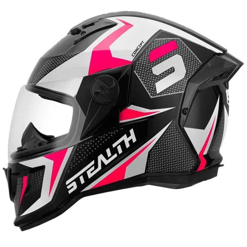 Capacete Pro Tork Stealth Concept Branco Rosa 58