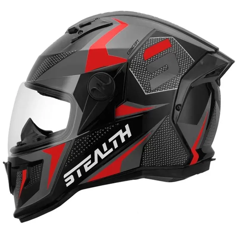 Capacete Pro Tork Stealth Concept Cinza Vermelho 62