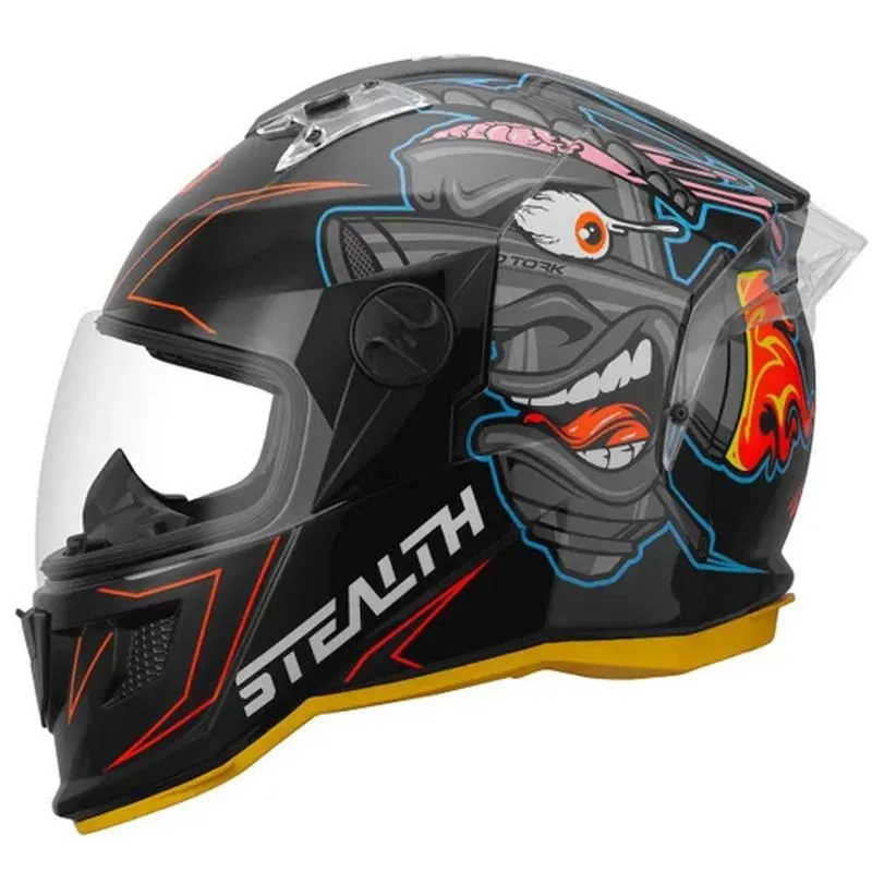 Capacete Pro Tork Stealth Carburetor Preto Laranja 62