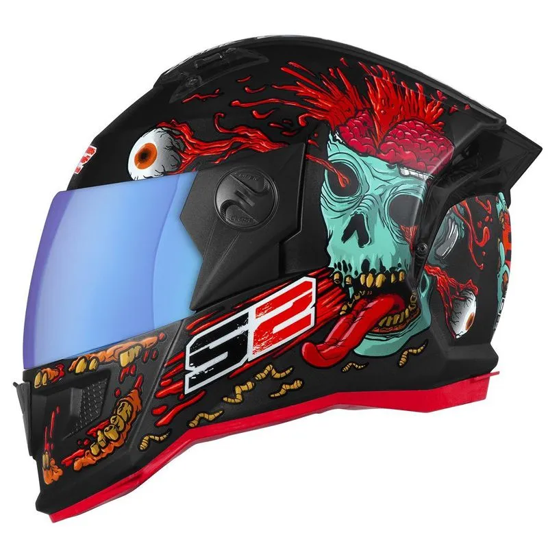 Capacete Stealth Zombie Fosco Viseira Camaleão Preto 56