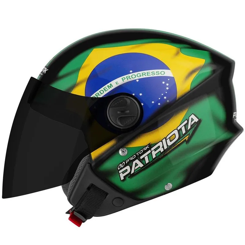Capacete Aberto Moto New Liberty 3 Patriota Vis. Fumê Preto