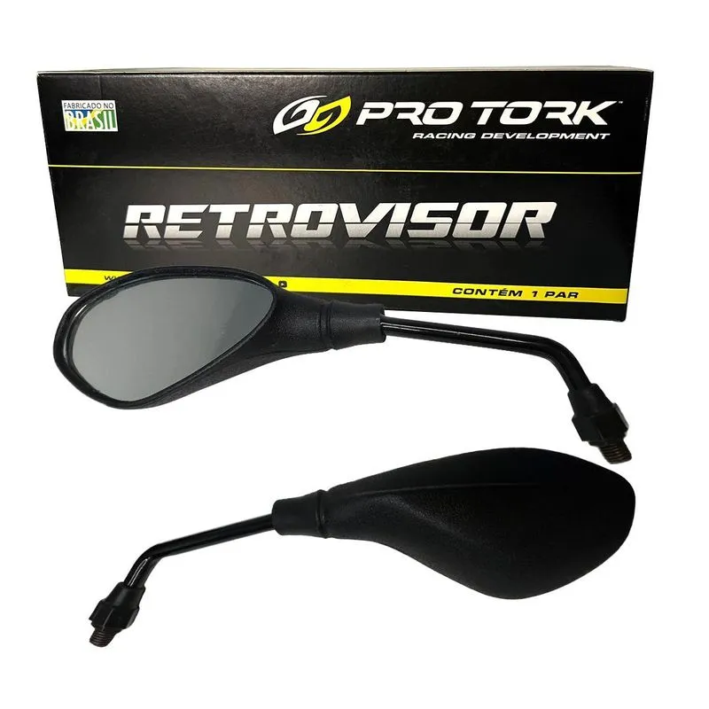 Espelho Retrovisor Pro Tork Rosca Honda 2017 Preto