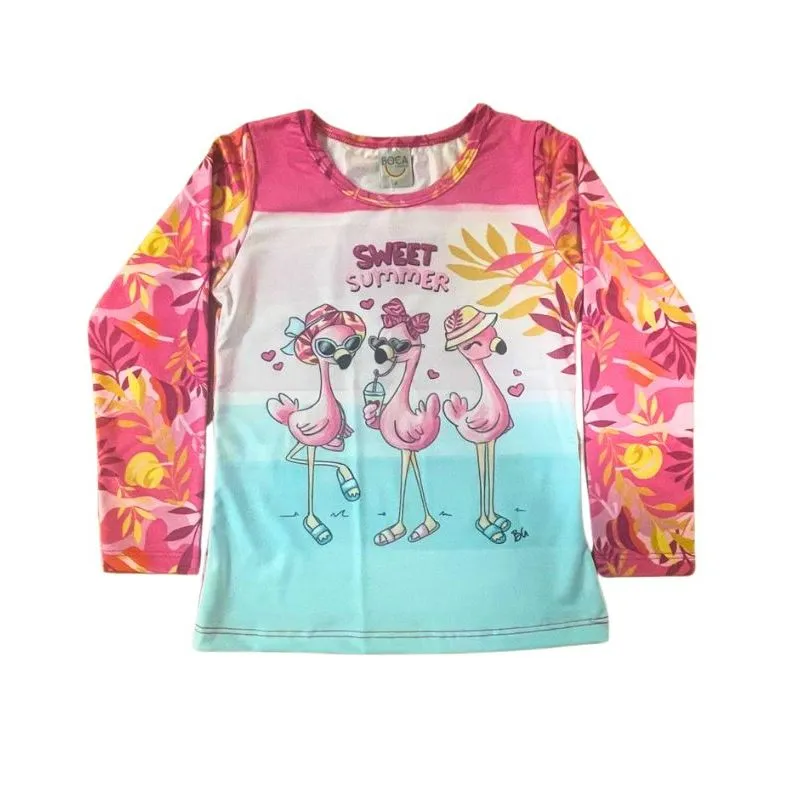 Blusa Boca Grande Moda Praia Infantil Verão Menina Estampa Diversa 4/8 -43315-RS SUGAR-8
