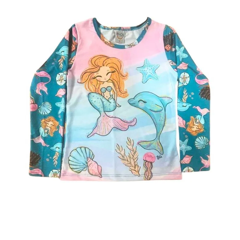 Blusa Boca Grande Moda Praia Infantil Verão Menina Estampa Diversa 4/8 -43315-AZ GLASS-6