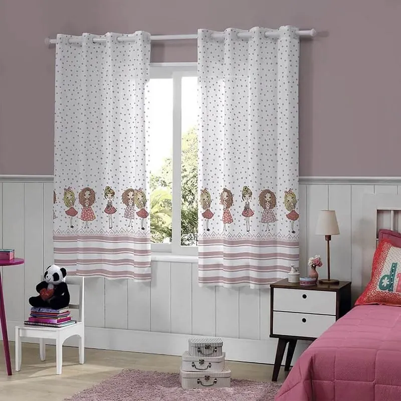 Cortina Infantil Blackout 100% Uni Colore 2,6 x 1,7m - Bella Janela Girls rose