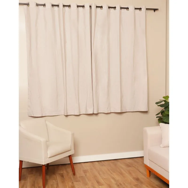 Cortina Duplex 300cm X 170cm Rústica Bella Janela Bege UN
