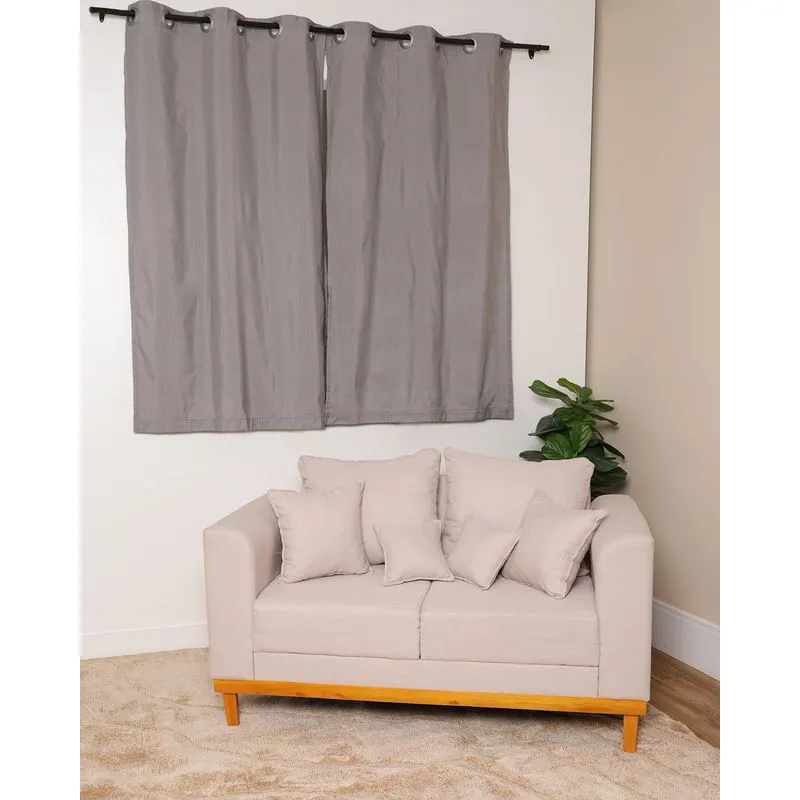 Cortina Bella Janela 200cm x 160cm Rustica Texturizada Cinza UN