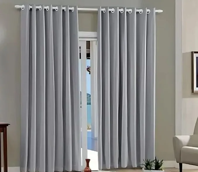 CORTINA PRATIKA 4.20m x 2.80m LISA CROMO/CINZA ESCURO