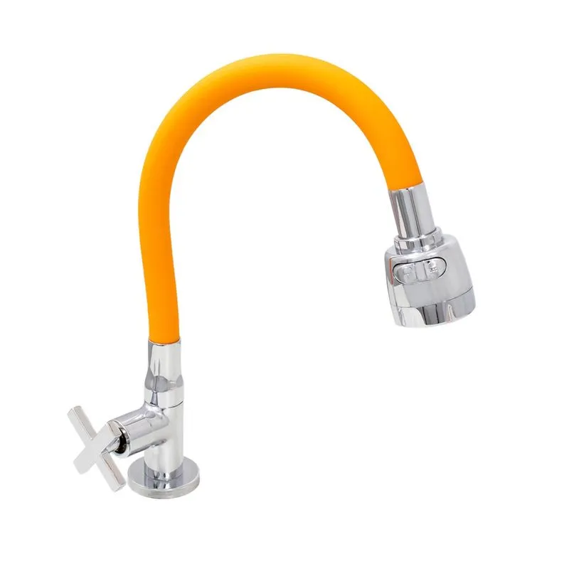 Torneira Cozinha Mesa Flexível Laranja C29duplo Jato Gourmet