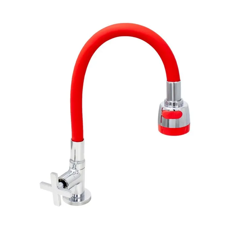 Torneira Cozinha Mesa Flexível Vermelha C29 Arejador Gourmet