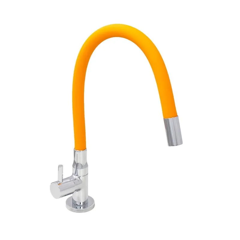 Torneira Cozinha Mesa Silicone Laranja C61 Arejador Fixo