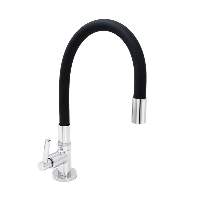 Torneira Cozinha Mesa Silicone Preto C62 Arejador Fixo Abs