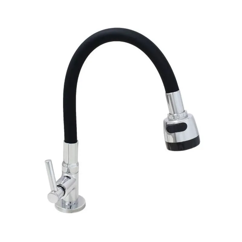 Torneira Cozinha Mesa Preta C62 Arejador Duplo Jato Gourmet